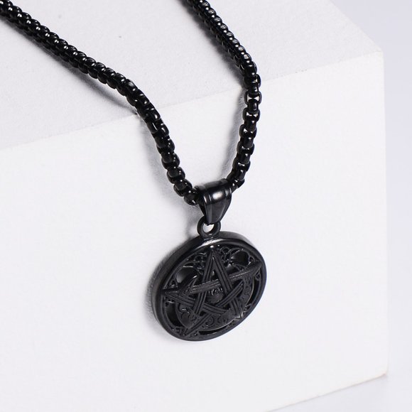 New! Stainless Steel Star & Moon Sun & Moon Necklace & Pendant - Picture 3 of 5